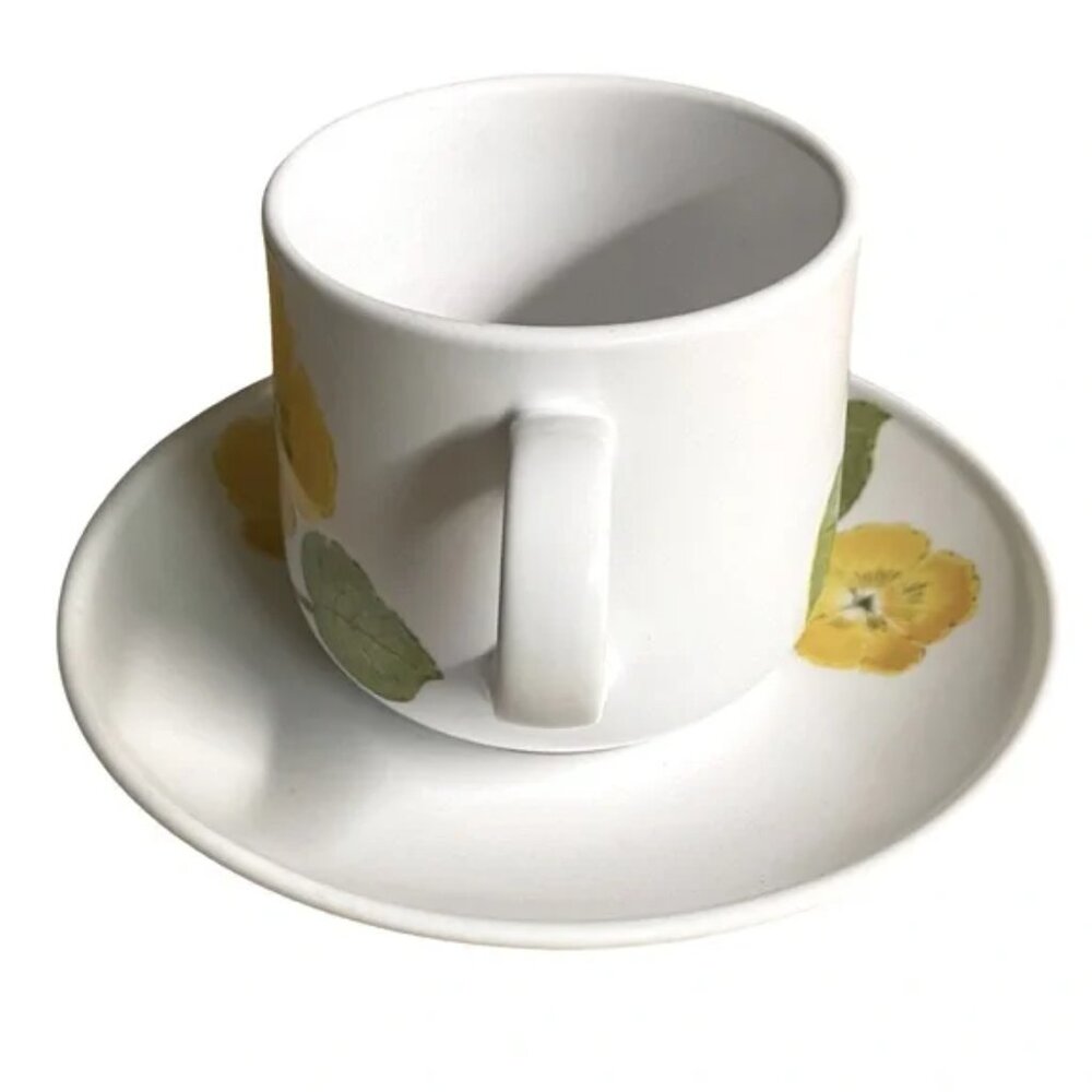 Vtg NORITAKE Japan "Flower Time" Pattern Cup and Saucer Yellow Floral China EUC - Picture 4 of 12